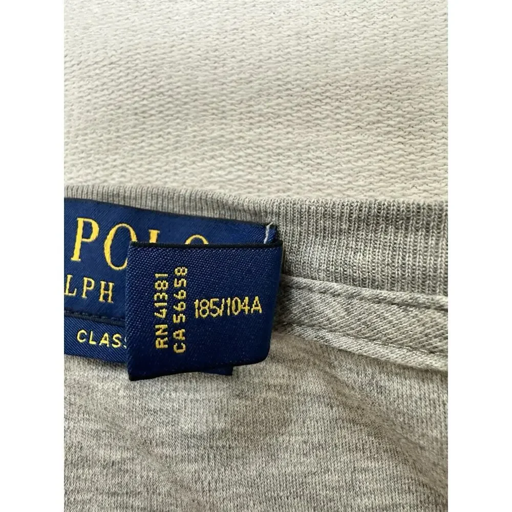 Polo Ralph Lauren Shirt Mens XL Grey Heathered Long Sleeve Crew Neck Lightweight